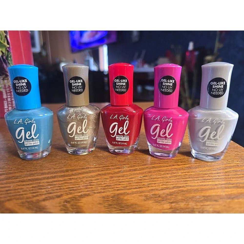 L. A. Girl Lot of 5 Gel Extreme Shine Nail‎ Polish UTOPIA VALLEY GIRL STAR DUST